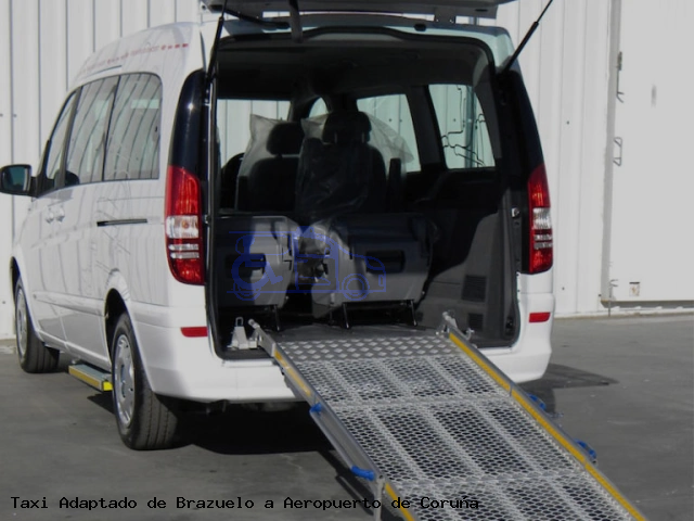 Taxi accesible de Aeropuerto de Coruña a Brazuelo
